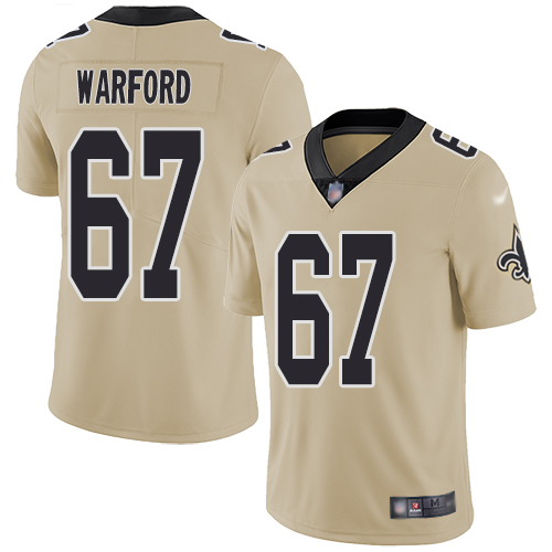 Men New Orleans Saints Limited Gold Larry Warford Jersey NFL Football 67 Inverted Legend Jersey